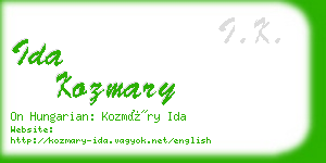 ida kozmary business card